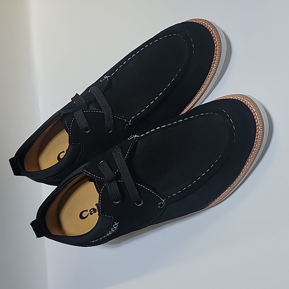 Calto-  J721127 black suede mens shoes
